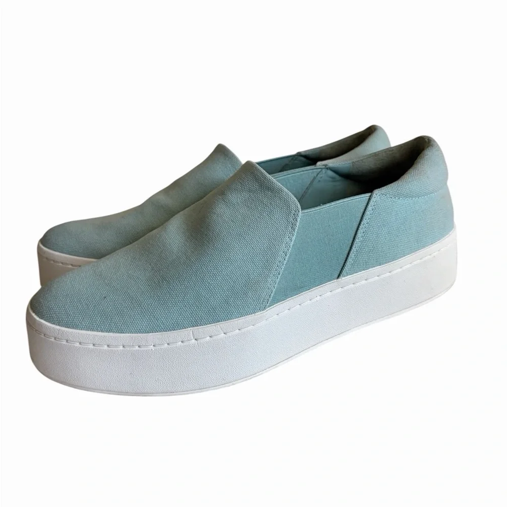 Vince Light Blue Slip-On sneakers Featurlng a thick‎ white rubber, textile upper